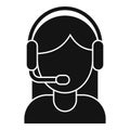 Woman call center icon, simple style