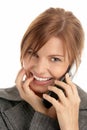 Woman calling by cellular phone Royalty Free Stock Photo