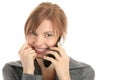 Woman calling by cellular phone Royalty Free Stock Photo