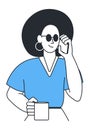 Woman calling home from vacation. Girl in sunglasses and sun hat talking on phone Royalty Free Stock Photo