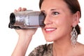 Woman with camcorder Royalty Free Stock Photo