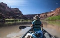 Woman in a canoe on Utah's Green River Royalty Free Stock Photo