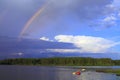 Woman canoeing