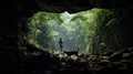 Epic Landscape Photography: A Person And Her Dog In A Mysterious Jungle