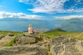 woman on Cardada-Cimetta mount Royalty Free Stock Photo