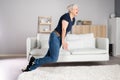 Woman Carpet Stumble Accident And Falldown Royalty Free Stock Photo