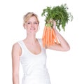 Woman with carrot Royalty Free Stock Photo