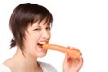 Woman with carrot Royalty Free Stock Photo