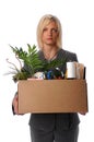 Woman Carrying Belongings in Box