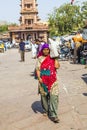 Woman carrying her Shopping at the Sadar Market in Jodhpur, India
