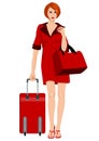 Woman Carrying Luggage