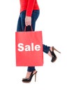 Woman Carrying Sale Shopping Bag