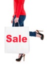 Woman Carrying Shopping Bag Advertising Sale