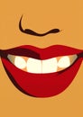 poster woman teeth red illustration pop toothpaste lip fashion lipstick design. Generative AI.
