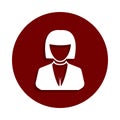 woman casino player icon in badge style. One of casino collection icon can be used for UI UX
