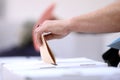 Woman casts her ballot at elections