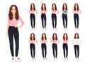 Woman in casual style clothes set Royalty Free Stock Photo