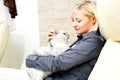 Woman and cat Royalty Free Stock Photo