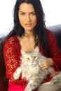 Woman with cat Royalty Free Stock Photo