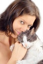 Woman and cat