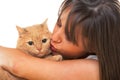 Woman with cat Royalty Free Stock Photo