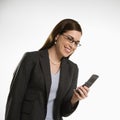 Woman on cell Royalty Free Stock Photo