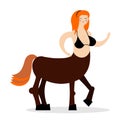 Woman centaur. Cheerful mythical creature. Fabulous horse Royalty Free Stock Photo