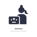 woman certification icon on white background. Simple element illustration from Seo and web concept Royalty Free Stock Photo