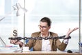 The woman chained to her working desk