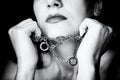 Woman in chains Royalty Free Stock Photo