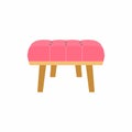 Woman chair in bedroom. Pink cozy sofa, usually used for dressing table. Modern furniture living room. Professional beauty service