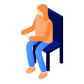 Woman on chair icon, isometric style Royalty Free Stock Photo