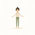 Minimalistic Cartoon Of Girl In Yoga Pose By Alessandro Gottardo