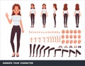 Woman character vector design. Create your own pose Royalty Free Stock Photo