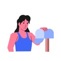 woman check empty postbox for no message concept for empty inbox or mail message empty state illustration