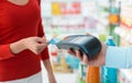 Woman at the checkout Royalty Free Stock Photo