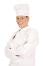 Woman chef arms folded smile Royalty Free Stock Photo