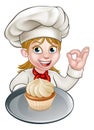 Woman Chef or Baker Cartoon Royalty Free Stock Photo