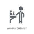 Woman Chemist icon. Trendy Woman Chemist logo concept on white b