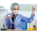 Woman chemist working in the lab