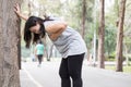 Woman chest pain while jogging