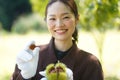 Woman with chestnuts Royalty Free Stock Photo