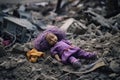 Broken woman girl dirty girl garbage old child poor sad background person toy doll Royalty Free Stock Photo