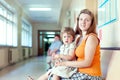 Woman with child at the clinic