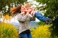 Woman and Child Spinning Royalty Free Stock Photo