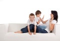 Woman and children playing Royalty Free Stock Photo