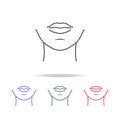 woman chin icon. Elements of human body parts multi colored icons. Premium quality graphic design icon. Simple icon for websites,