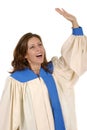 Woman In Choir Robe Praising God 2