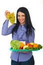 Woman choose green grape Royalty Free Stock Photo