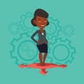 Woman choosing career way vector illustration.